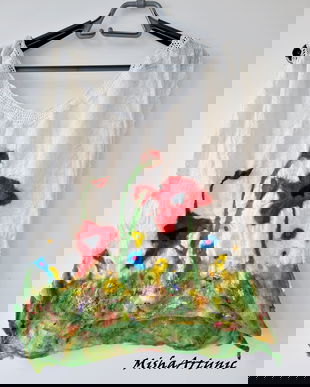 Bluza din bumbac si lana merinos impaslita