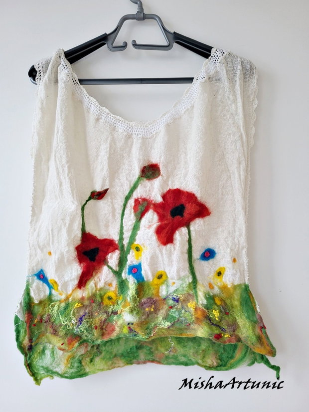 Bluza din bumbac si lana merinos impaslita