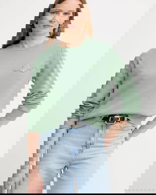 Gant bluză culoarea verde, uni, 4202586