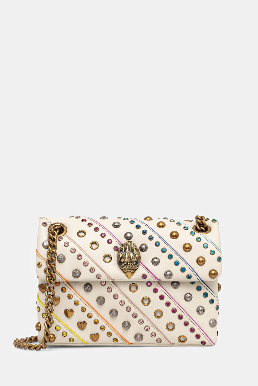 Kurt Geiger London geantă de piele KENSINGTON culoarea bej, 3582244109