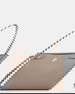 BOSS geantă de piele culoarea maro, 50547714