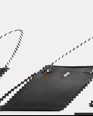 BOSS geantă de piele culoarea negru, 50547714