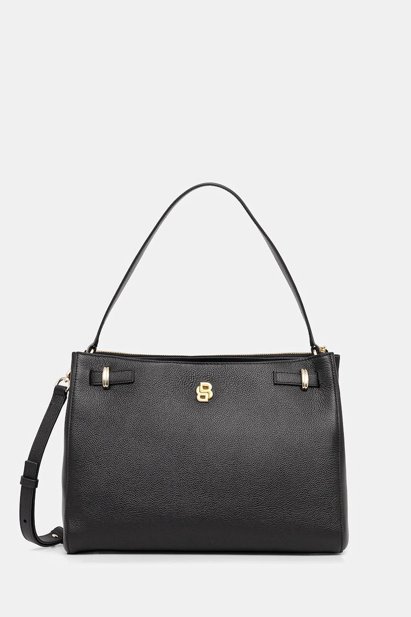 BOSS geantă de piele culoarea negru, 50547714