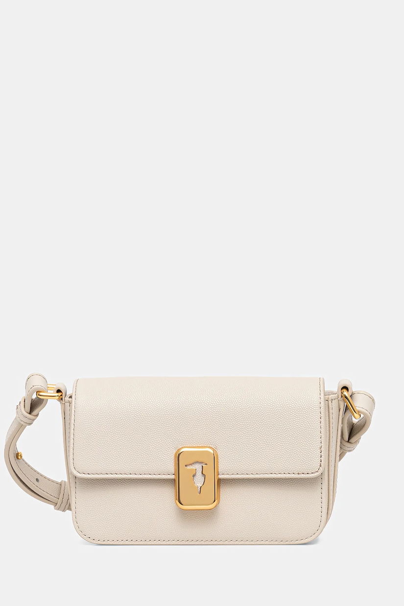 Trussardi geantă de piele culoarea negru, Z601E106075N