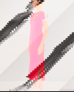 Puma rochie culoarea rosu, midi, drept, 632140