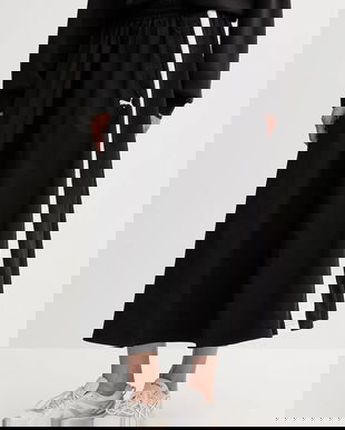 Puma fustă culoarea negru, midi, evazati, 633438