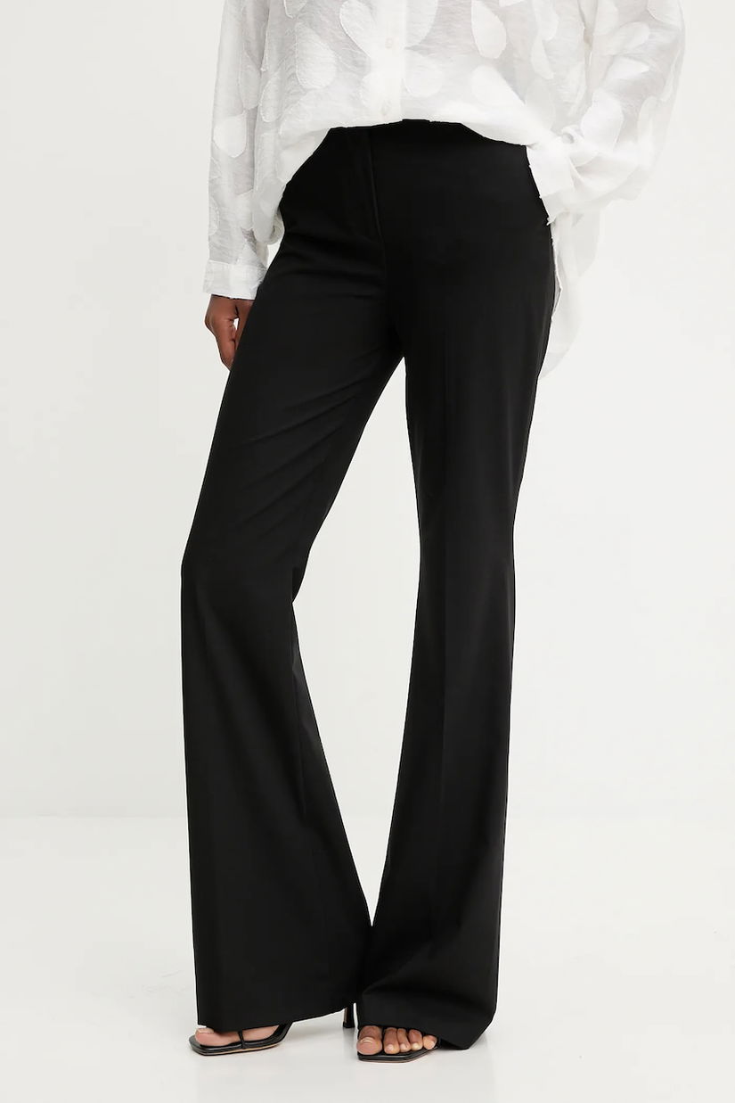 Answear Lab pantaloni culoarea negru, evazati, medium waist