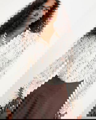 Answear.LAB camasa culoarea bej, cu guler clasic, slim