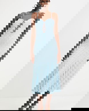 Bardot rochie culoarea bej, maxi, mulata, 59928DB