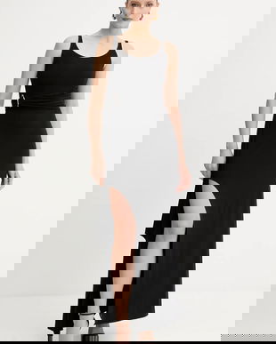 Herve Leger rochie Mila culoarea negru, maxi, evazati, RMJ8524949