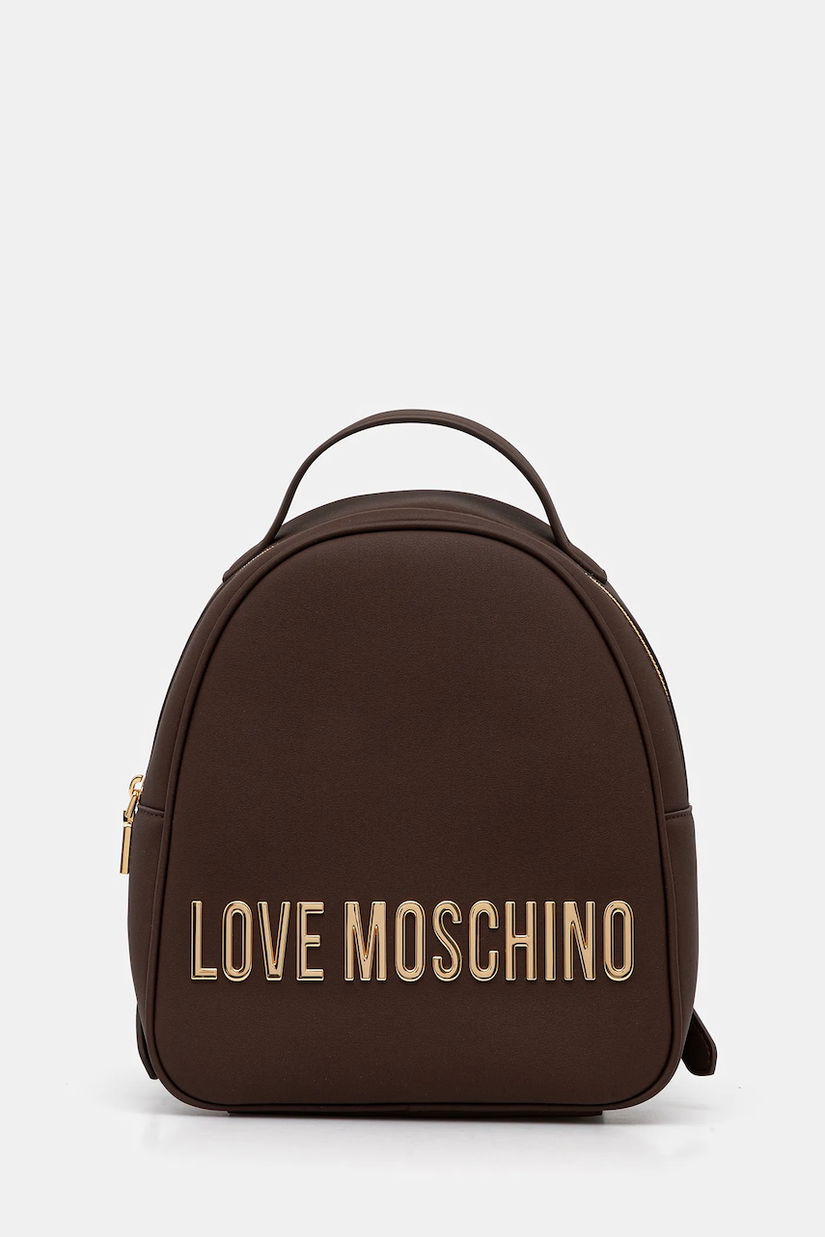 Love Moschino rucsac culoarea maro, mic, cu imprimeu, JC4197PP1NKD0301