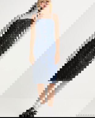 Levi's rochie jeans culoarea albastru marin, mini, drept, 0002S