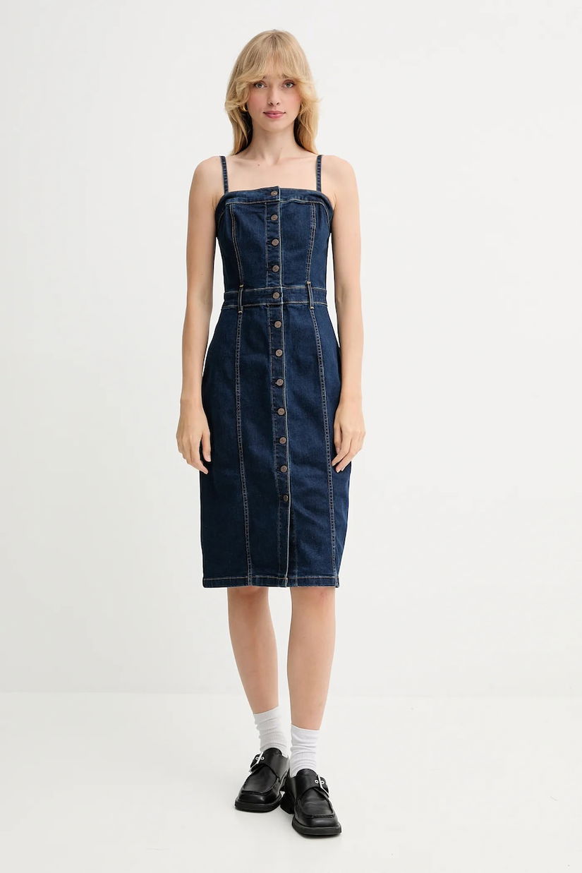 Levi's rochie jeans culoarea albastru marin, mini, drept, 0002S