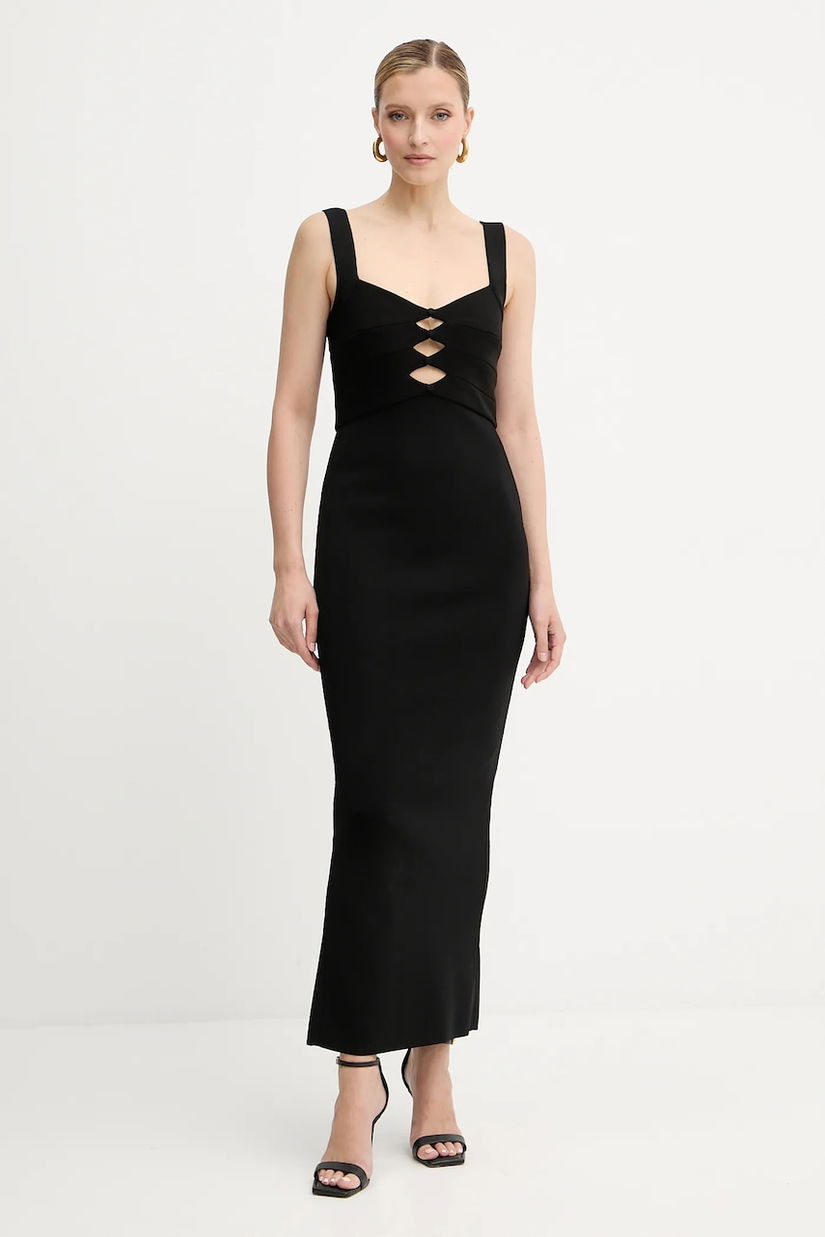 Herve Leger rochie Alessia culoarea negru, midi, mulata, CBW8524694