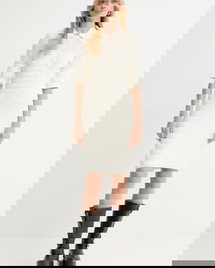 Gestuz rochie culoarea bej, mini, mulata, 10910347