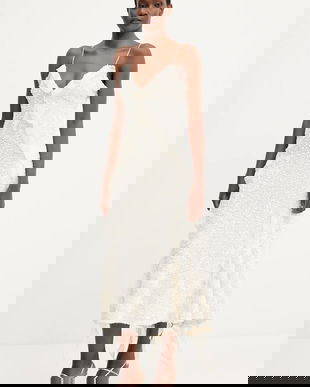 Bardot rochie culoarea bej, maxi, evazati, 59338DB1