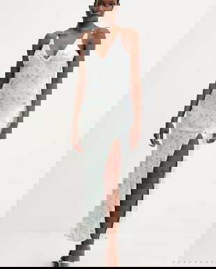 Bardot rochie culoarea turcoaz, maxi, mulata, 59956DB