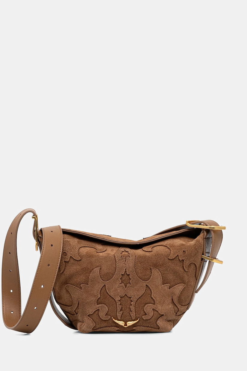 ZADIG&VOLTAIRE geantă de mână din piele întoarsă culoarea maro, LWBA03926