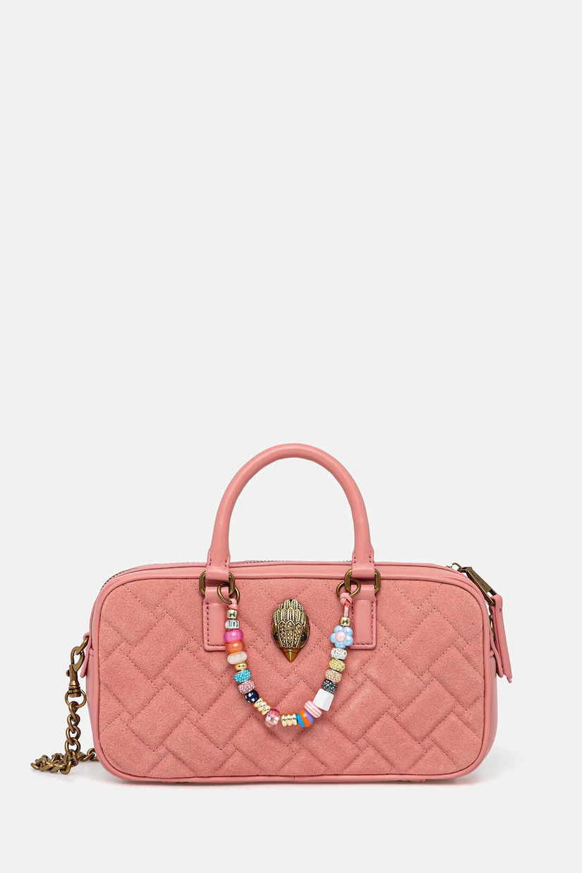 Kurt Geiger London geantă de mână din piele întoarsă KENSINGTON culoarea roz, 3580957219
