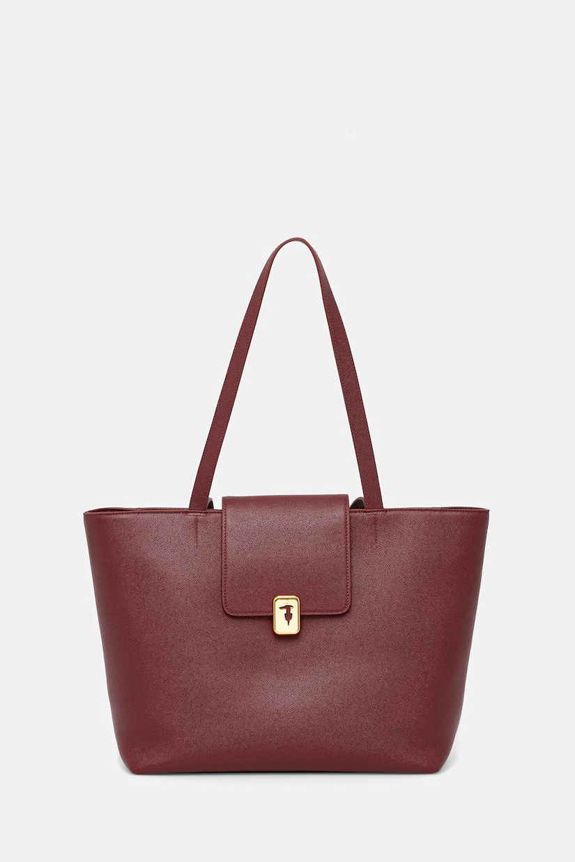 Trussardi geantă de piele culoarea bordo, Z605E106078N