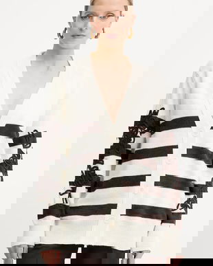 ERMANNO Firenze cardigan din amestec de lână culoarea bej, 57TN044EA5