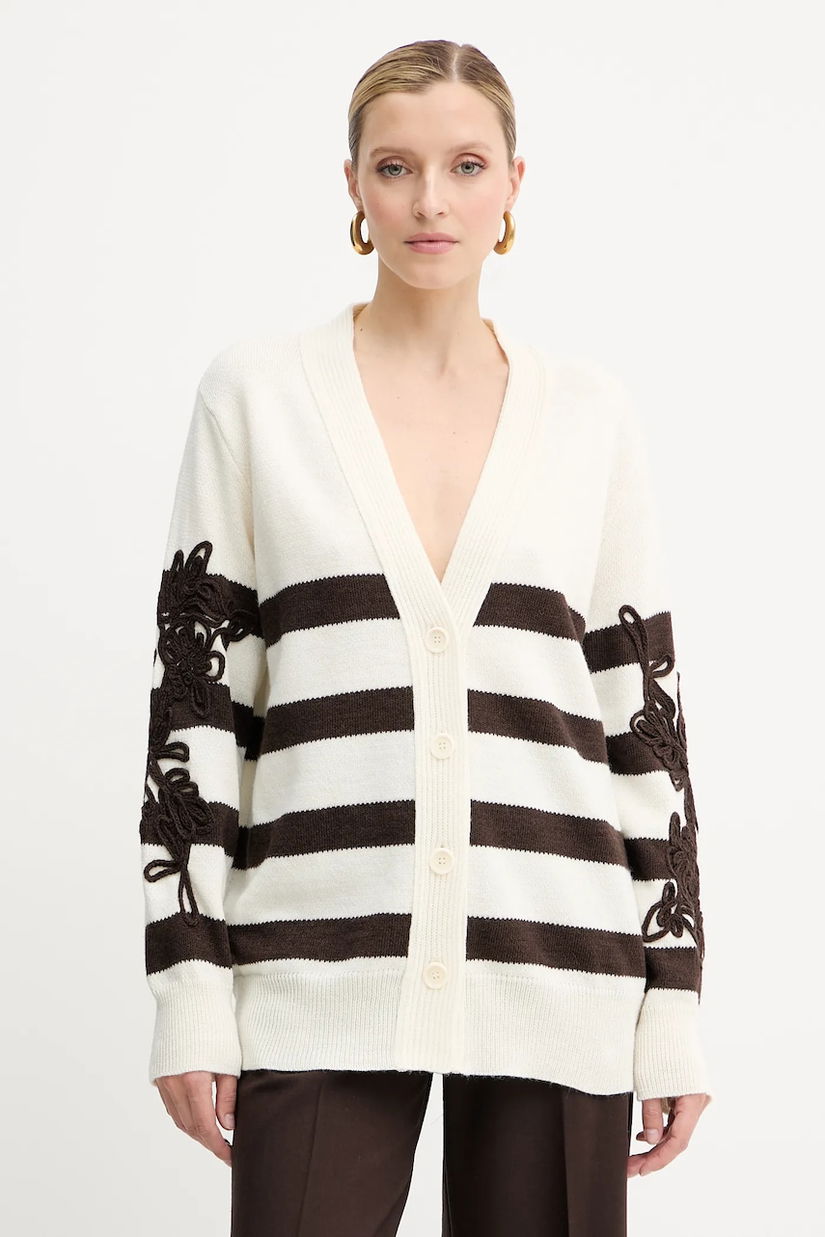 Ermanno Scervino cardigan din amestec de lână culoarea bej, 57TN044EA5