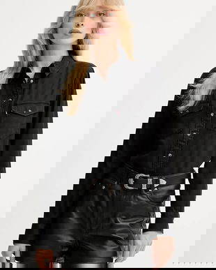 Levi's cămașă culoarea negru, cu guler clasic, regular, 16786