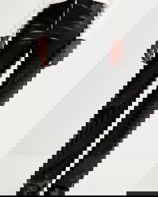 MSGM pantaloni culoarea negru, drept, high waist, 3941MDP11.257616