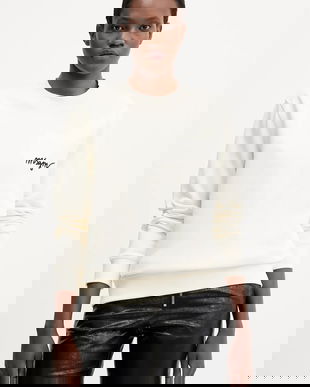 MSGM hanorac de bumbac culoarea bej, cu imprimeu, 2000MDM543.300001