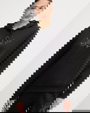 Puma bluză culoarea negru, cu glugă, cu imprimeu, 688072