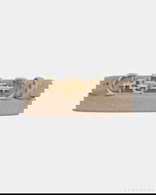 BOSS curea din piele întoarsă culoarea bej, 50548615