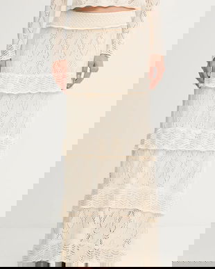 Hoss Intropia fustă culoarea bej, maxi, evazați, 8422449