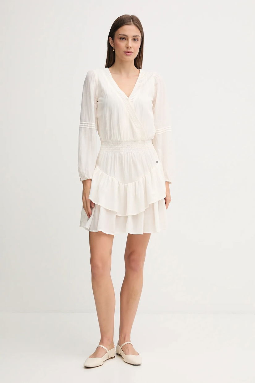 Pepe Jeans rochie culoarea bej, mini, evazați, PL9537702