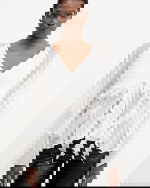 Bardot bluză culoarea alb, uni, 59934TB