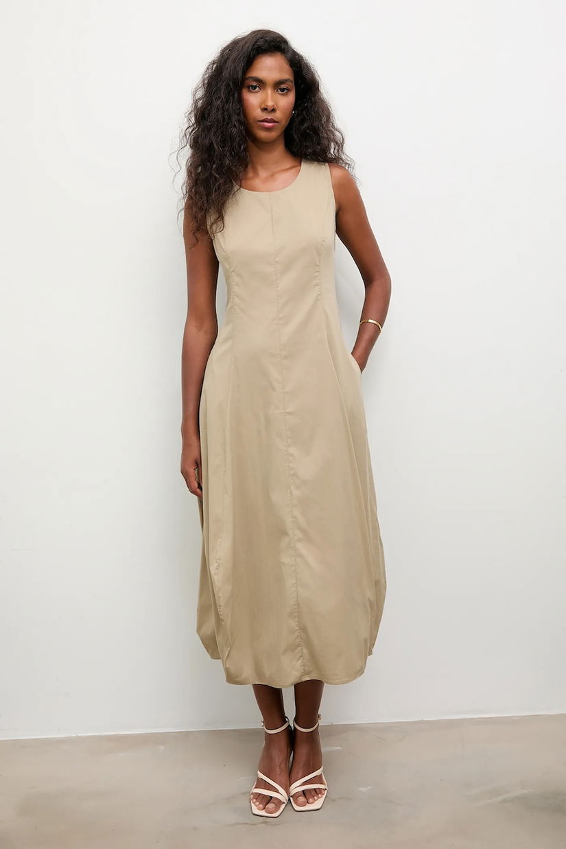 Answear.LAB rochie culoarea verde, midi, evazati