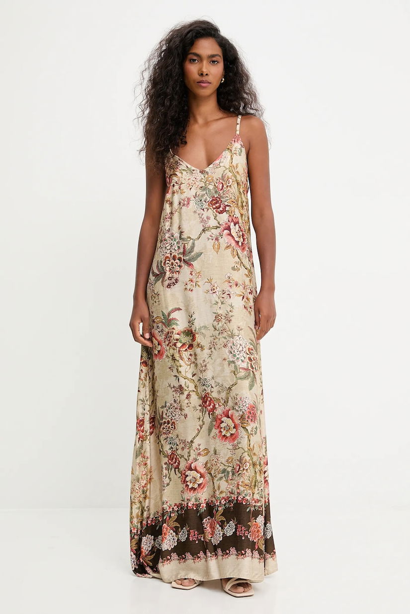 Answear.LAB rochie culoarea bej, maxi, evazati
