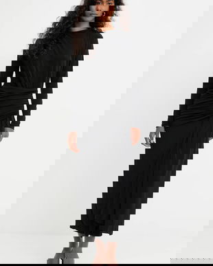 Answear.LAB rochie culoarea negru, maxi, mulata