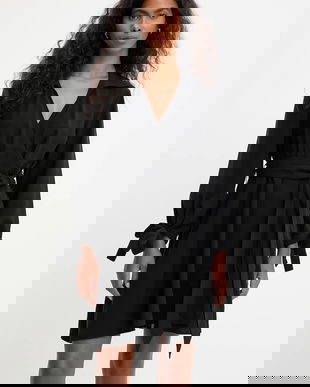 Answear.LAB rochie culoarea negru, mini, evazati