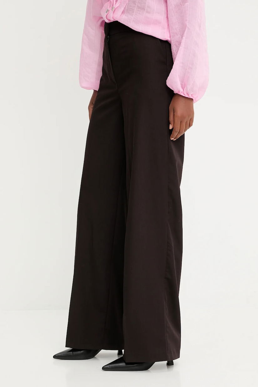 Answear.LAB pantaloni culoarea maro, drept, high waist
