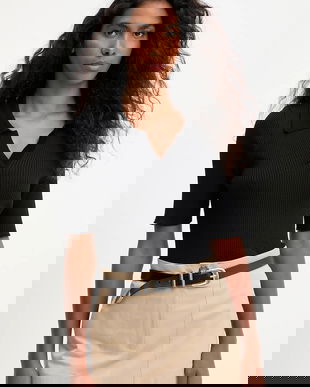 Answear.LAB bluza culoarea negru, neted