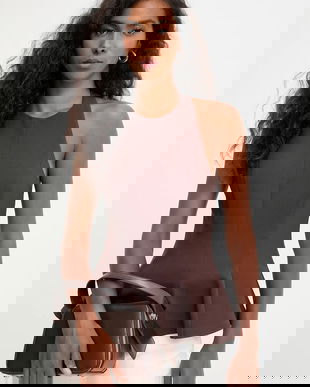 Answear.LAB bluza culoarea maro, neted