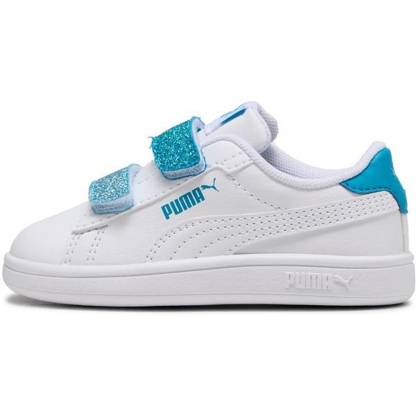 Pantofi sport copii Puma Smash 3.0 L Glitter Velcro V Inf Pu 39561008, 20, Alb