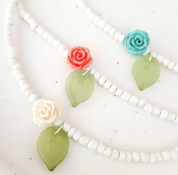 Colier/Choker argint 925 cu trandafir CREM
