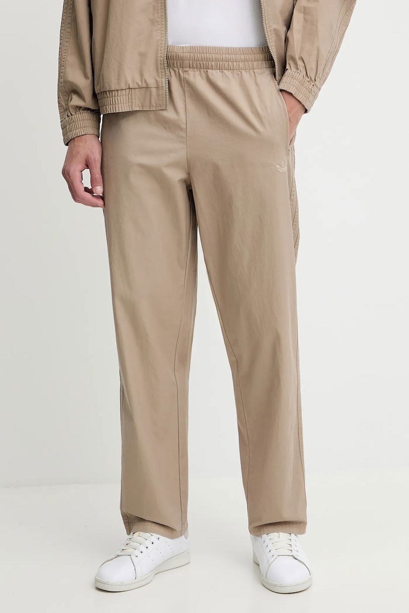adidas Originals pantaloni de bumbac Firebird Pants culoarea verde, drept, KC0689