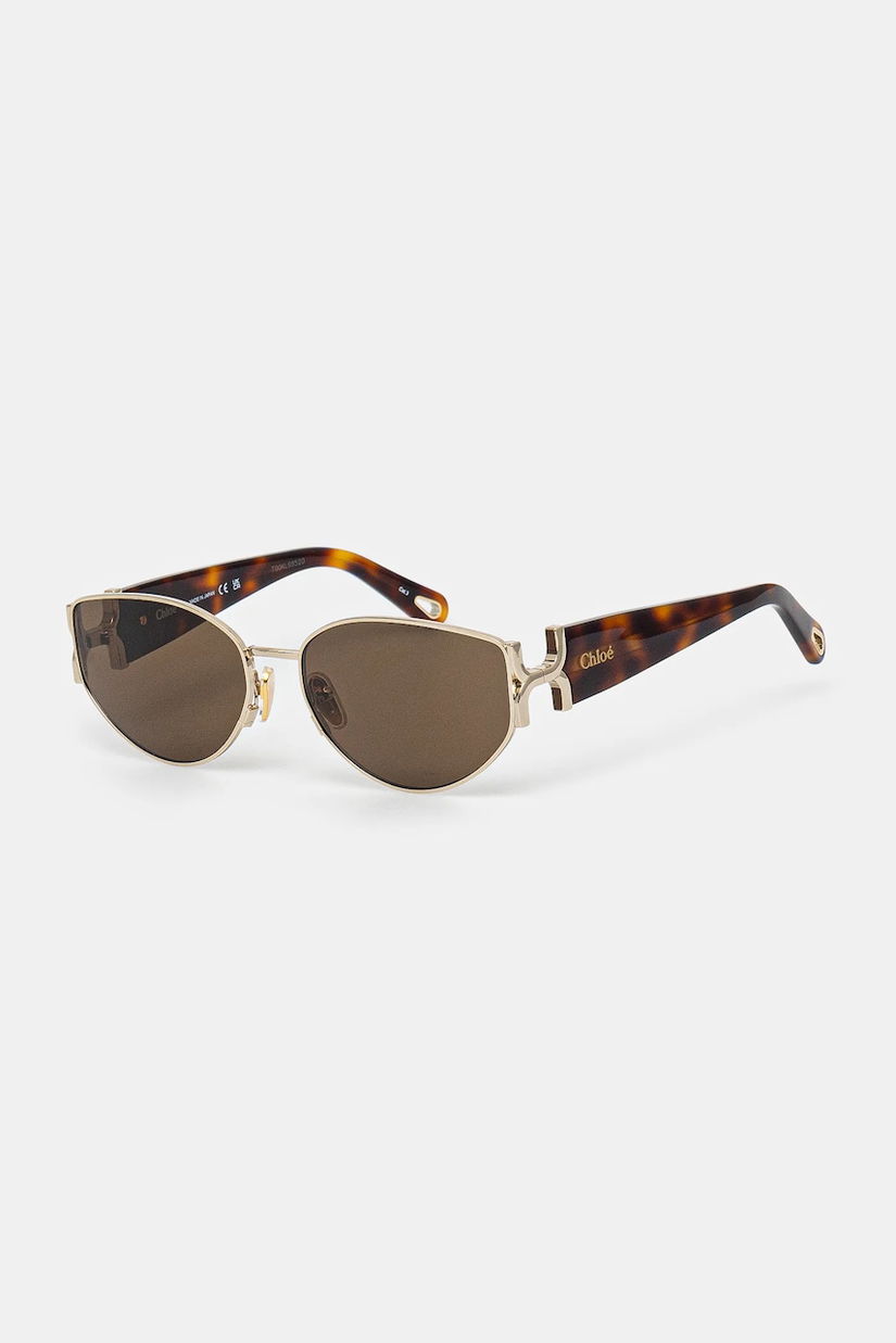 Chloé ochelari de soare femei, culoarea auriu, CH0260S