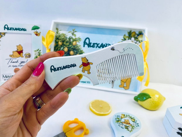 Set aniversar personalizat 1 anisor - Winnie the Pooh and lemons - Tavita mot si accesorii