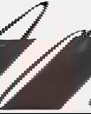 A.P.C. poșetă de piele cabas maiko small culoarea maro, PXCBC.M61667