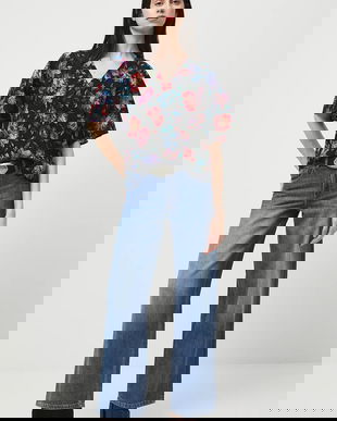 Medicine bluză culoarea negru, cu imprimeu