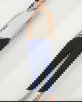 Medicine pantaloni culoarea bleumarin, fason chinos, medium waist