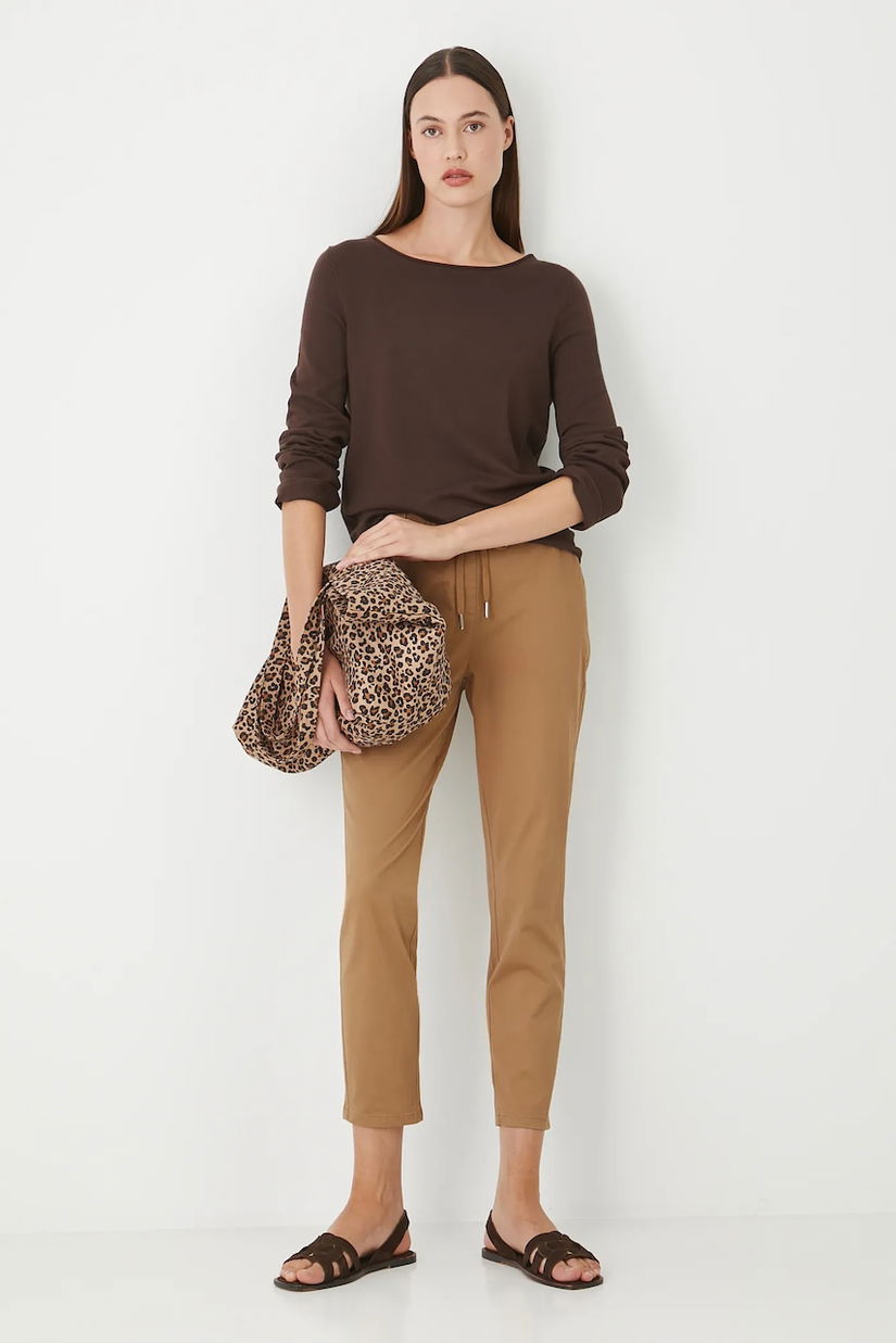 Medicine pantaloni femei, culoarea negru, fason chinos, medium waist